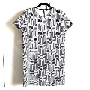 ZARA Womens Modern Retro Print Shift Dress Medium